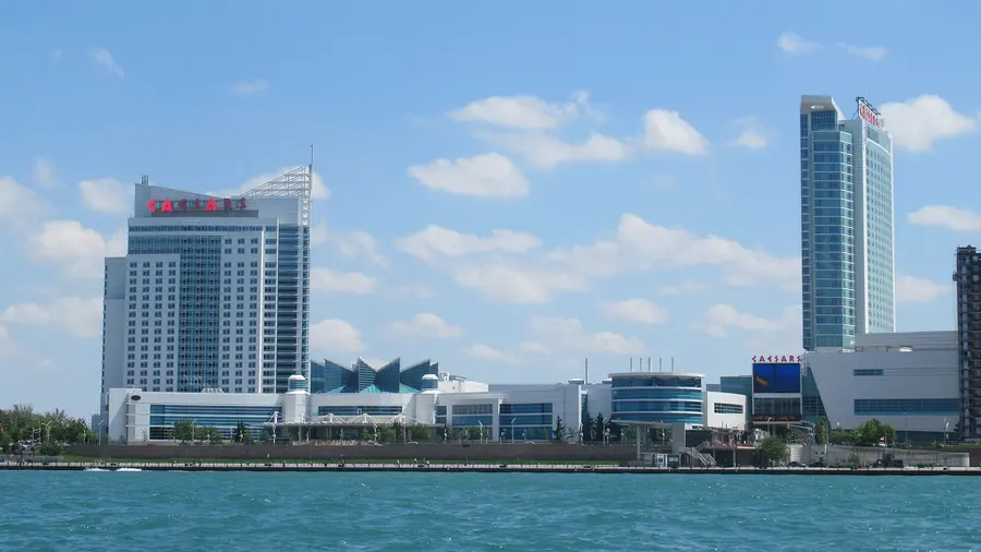 Caesars Windsor towers across the Detroit River
