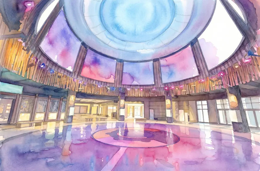 Watercolour of the rotunda at Casino Rama Resort